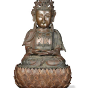 Chinese bronze Guanyin figure, est. $9,000-$12,000