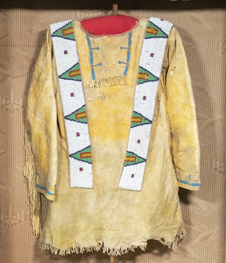  Circa-1870 beaded buckskin war shirt owned by Oglala Lakota Chief George Standing Bear, est. $75,000-$125,000