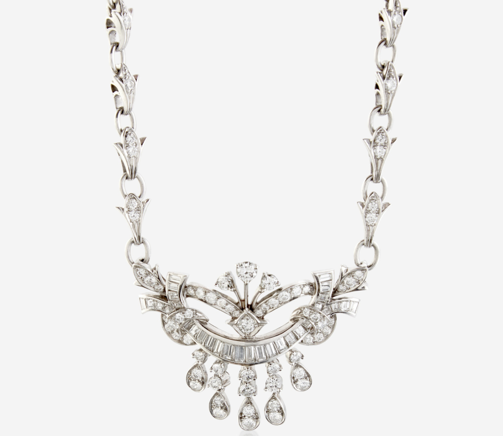 Diamond and palladium Tiffany & Co. necklace, est. $5,500-$7,500