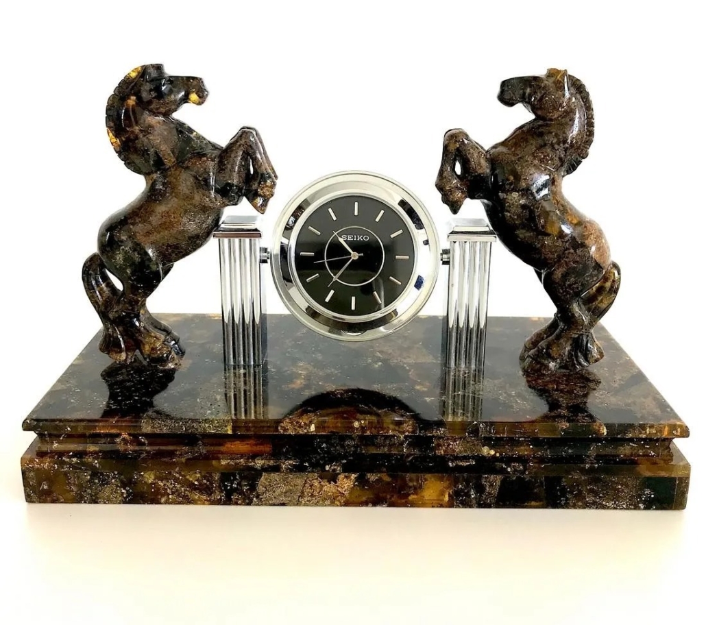 Clock decorated with Baltic amber, est. $4,000-$5,000