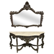 19th-century Rococo console with mirror, est. $6,000-$7,000