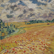 Louis Valtat (French, 1869–1952), ‘Wheat Field with Poppies,’ 1915, oil on canvas, 21 5/8 in by 25 5/8 in (54.93 by 65.09 cm, Gift of Min-Hwan and Yu-Fan Kao, 2021.16.2