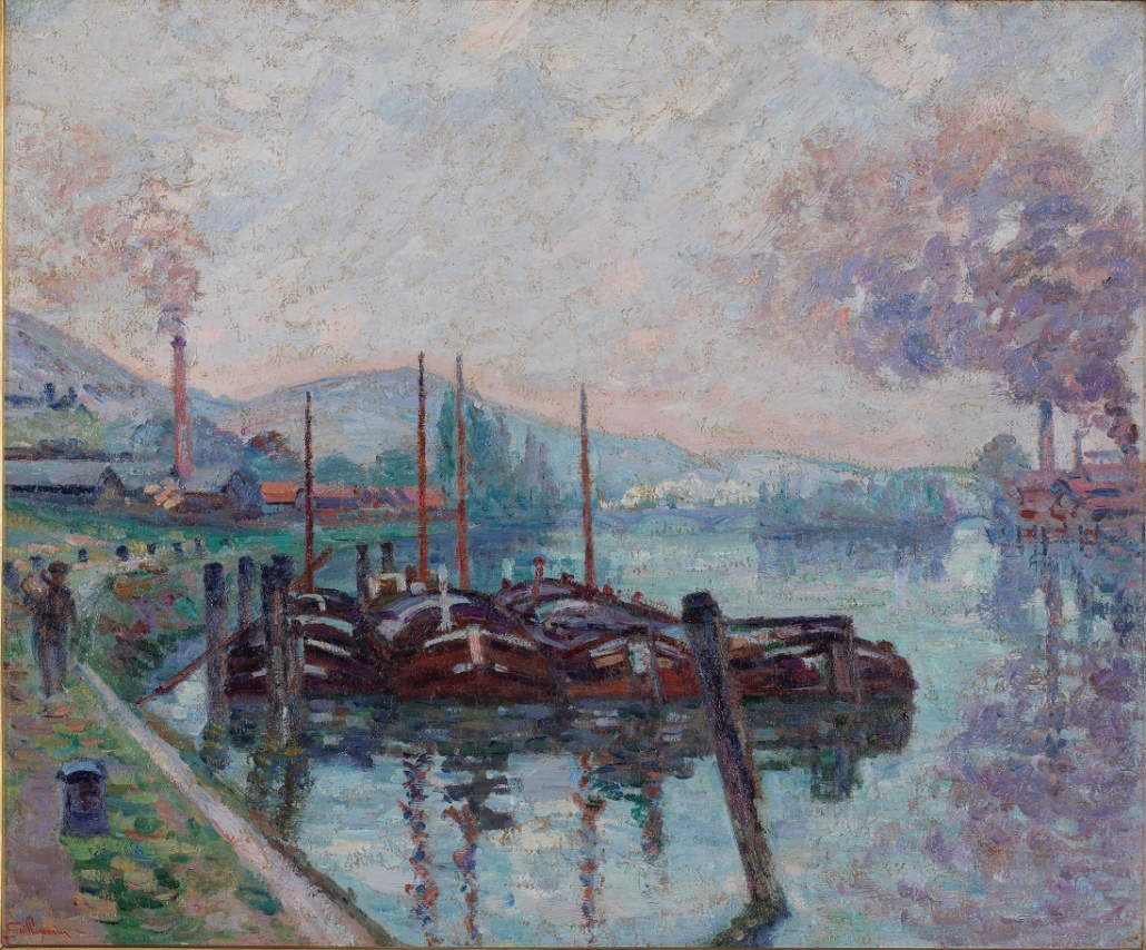 Armand Guillaumin (French, 1841–1927), ‘Morning-Rouen,’ 1904, oil on canvas, 25 3/4 in by 21 3/4 in (65.41 by 55.25 cm). Purchase: acquired through the generosity of Mr. and Mrs. Robert L. Bloch, 2021.20