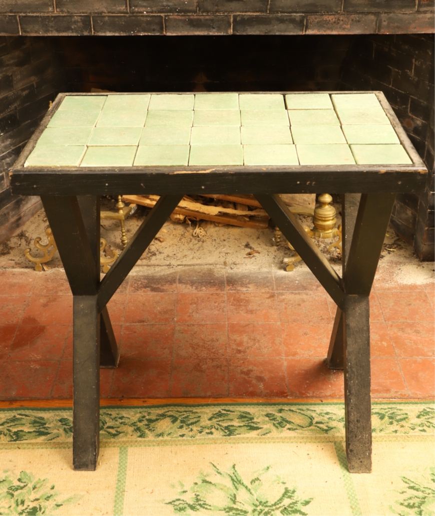 Arts and Crafts potting stand with 24 Grueby tiles, est. $2,000-$4,000