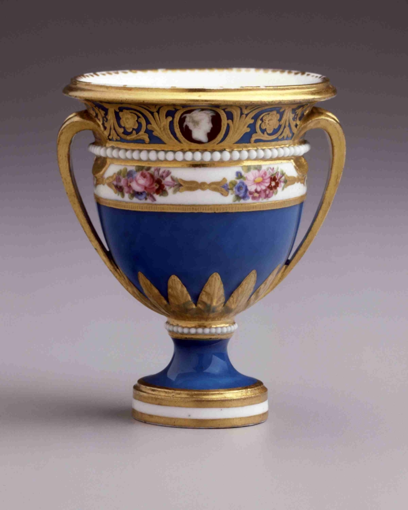 Ice cup (tasse a glace) from the Cameo Service. Sevres Porcelain Manufactory, Sevres, France, circa 1779. Soft-paste porcelain. Hillwood Estate, Museum & Gardens, 24.64. Photo credit: Edward Owen