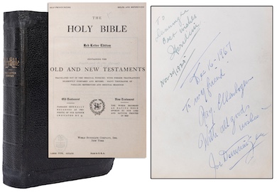 Houdini&#8217;s Bible used in magic act hits six figures at Potter &#038; Potter