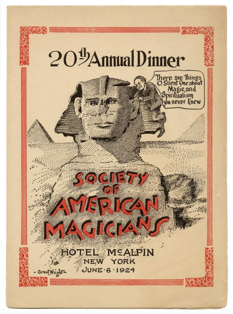 1924 dinner program featuring Harry Houdini, $840