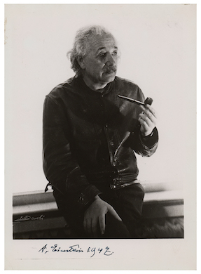 Signed portrait photograph of Albert Einstein, est. $10,000-$15,000