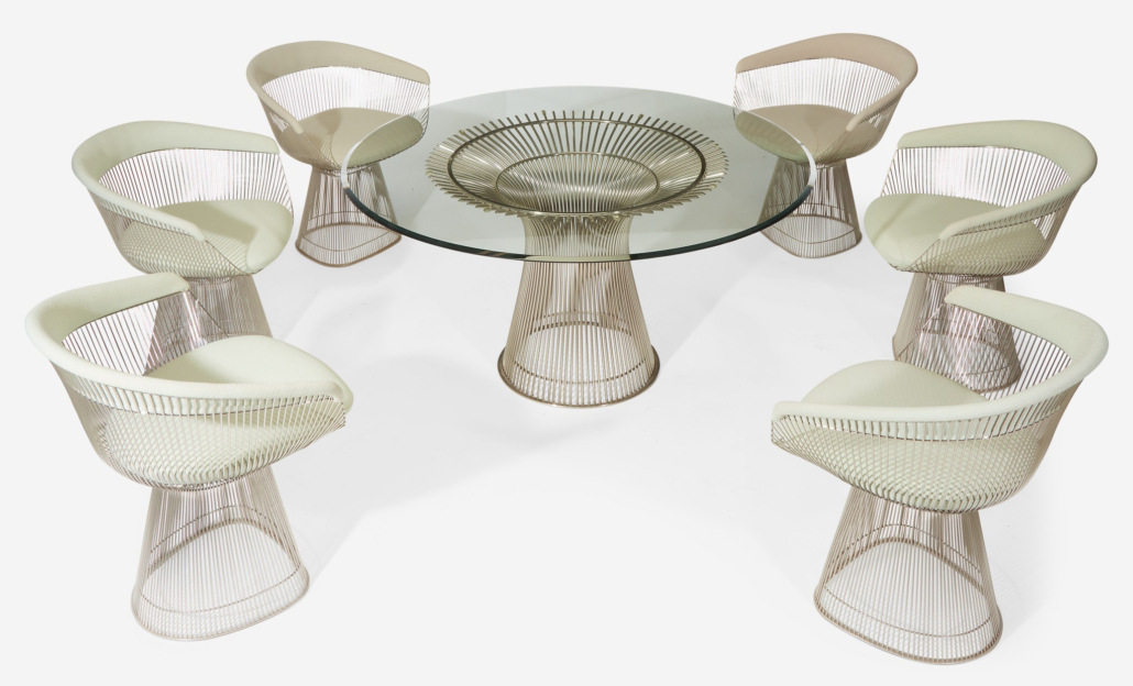 Warren Platner dining table and six chairs, est. $6,000-$8,000