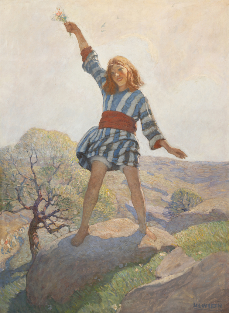 N.C. Wyeth, ‘Leaping from Rock to Rock in Sheer Delight,’ $162,500