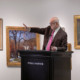 Alasdair Nichol, chairman and head of fine art at Freeman’s, commands the podium at a fall 2021 auction.