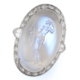 This moonstone intaglio and diamond ring, carved with an image of Apollo, earned $11,248 plus the buyer’s premium in September 2021 at Elmwood’s. Image courtesy of Elmwood’s and LiveAuctioneers
