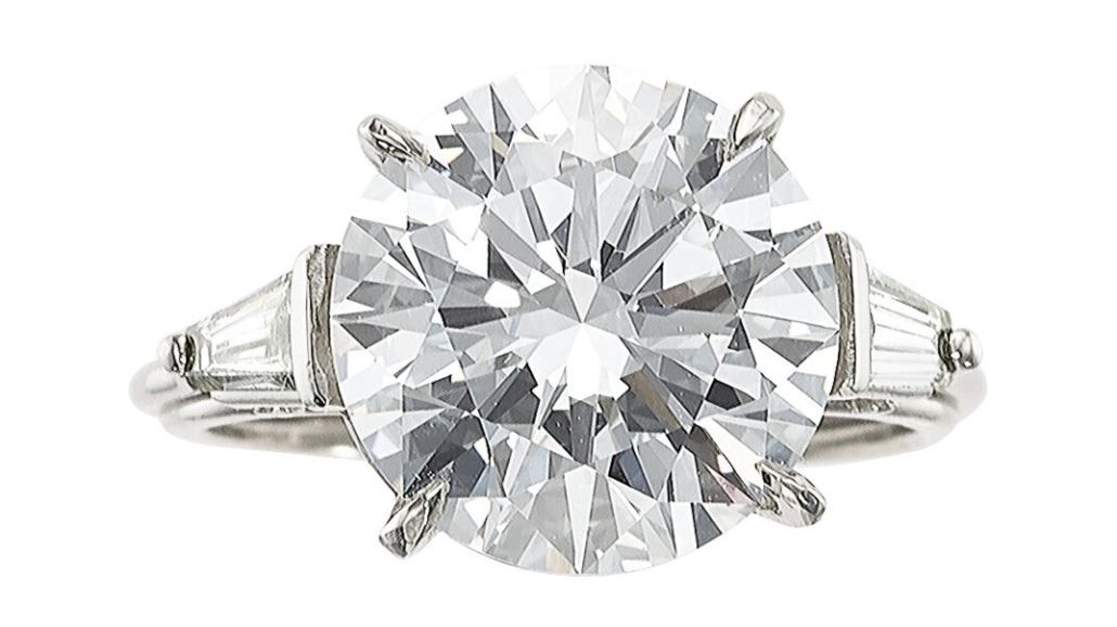 Classic 5.93-carat diamond ring, $206,250 