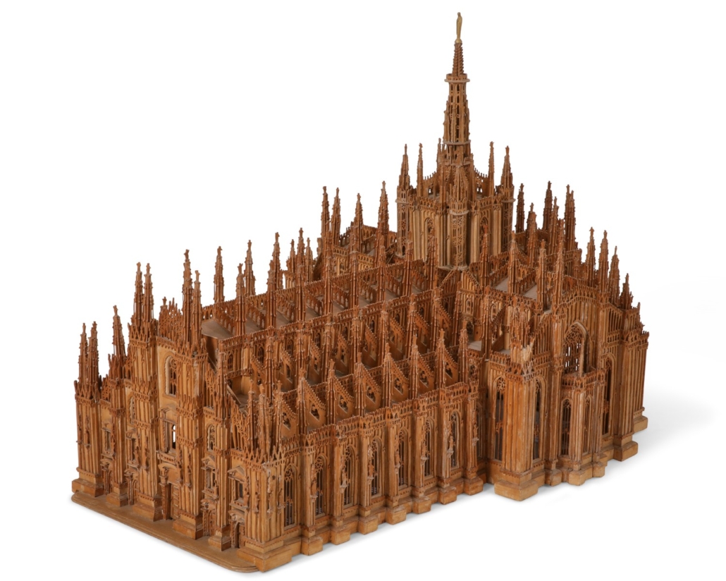 Italian mixed wood model of the Duomo di Milano, $8,125