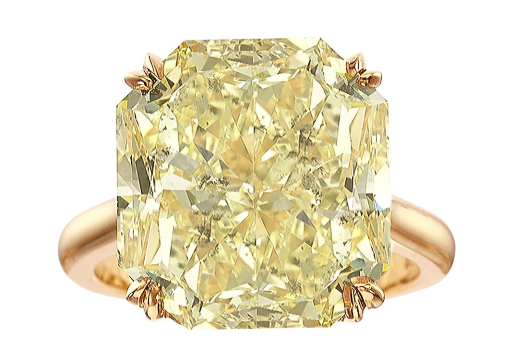 Fancy yellow diamond ring, $162,500 
