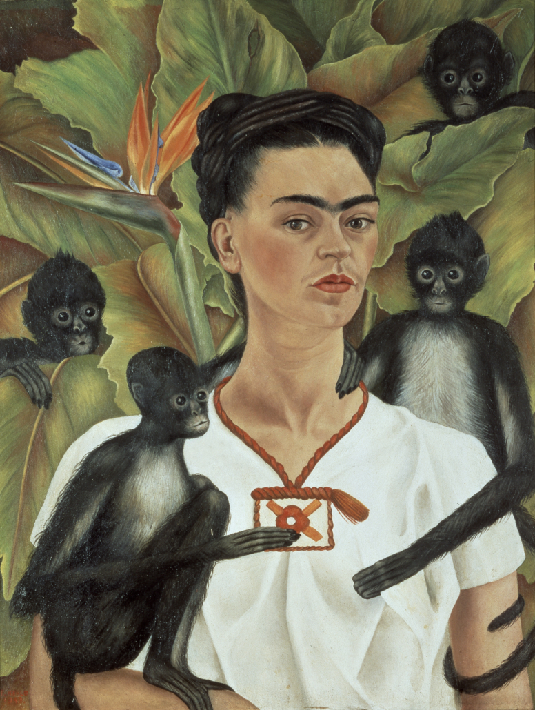 Frida Kahlo (Mexican, 1907-1954) ‘Self-Portrait with Monkeys,’ 1943. Oil on canvas, 32 1/8in by 24 ¾in (81.5cm by 63cm). The Jacques and Natasha Gelman Collection of 20th Century Mexican Art and the Vergel Foundation. © 2021 Banco de México Diego Rivera Frida Kahlo Museums Trust, Mexico, D.F. / Artists Rights Society (ARS), New York