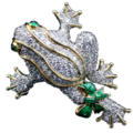 Platinum, gold and diamond frog brooch, attributed to Donald Chaflin for Tiffany & Co., est. $5,000-$8,000