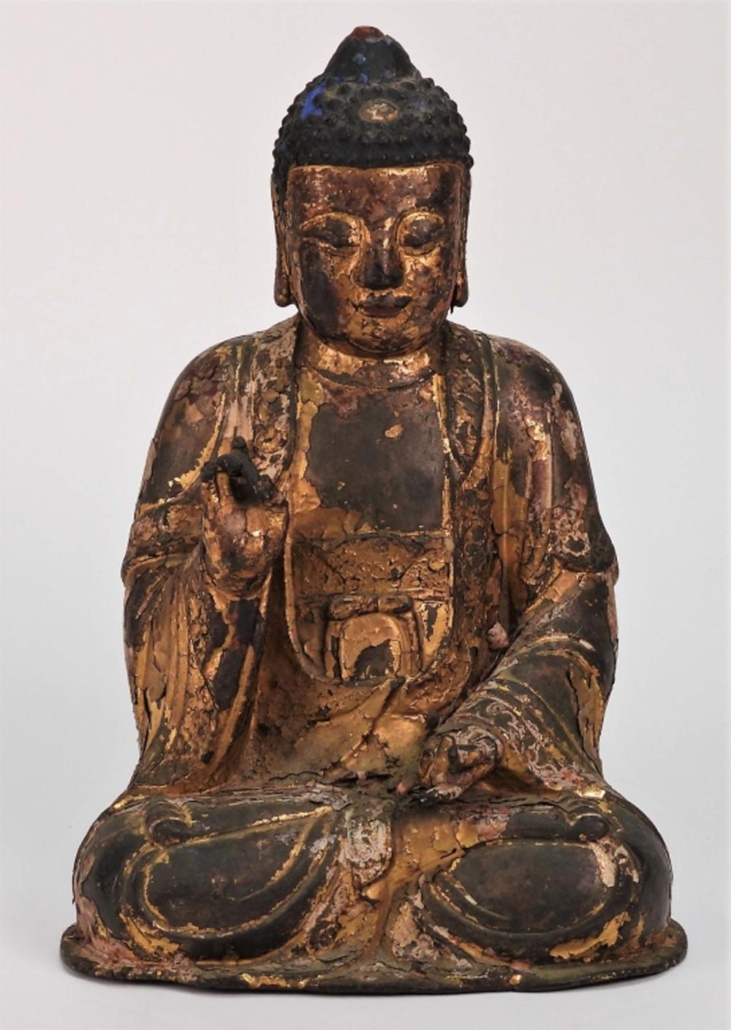 Chinese Ming dynasty gilt bronze Buddha, est. $2,000-$3,000