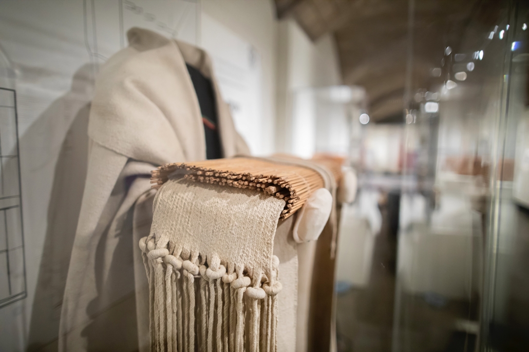 Traditional wedding ensemble of a Hopi bride (circa 1900) is in the Dressing for Ceremony section of The Stories We Wear. Photo credit: Eric Sucar, University Communications