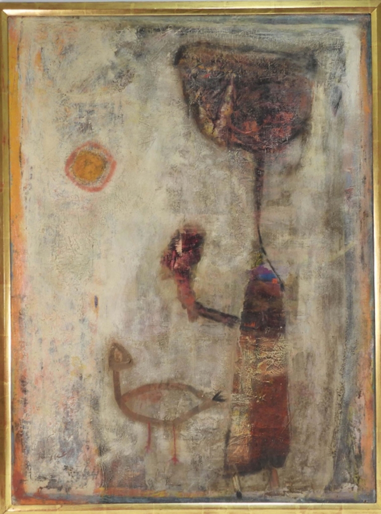 Oil on canvas abstract by Hussein Shariffe, est. $8,000-$12,000