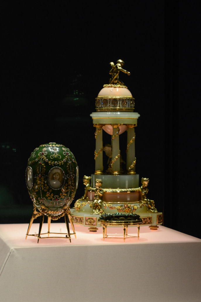 Installation shot from Faberge in London: Romance to Revolution, which opened in November 2020 and will continue through May 8, 2022. Courtesy of the Victoria & Albert Museum
