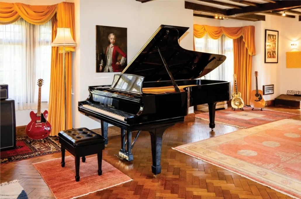 Elton John toured with a concert Steinway D grand piano throughout the 1970s and 1980s and inscribed its frame: ‘Enjoy this as much as I have.’ It realized $750,000 plus the buyer’s premium in July 2021. Image courtesy of Heritage Auctions and LiveAuctioneers