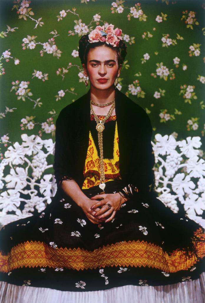 Nickolas Muray (American, born Hungary, 1892-1965) ‘Frida Kahlo on Bench #5,’ 1939. Carbon print. 17 15/16in by 14 3/16in (45.5cm by 36cm). The Jacques and Natasha Gelman Collection of 20th Century Mexican Art and the Vergel Foundation. © Nickolas Muray Photo Archives