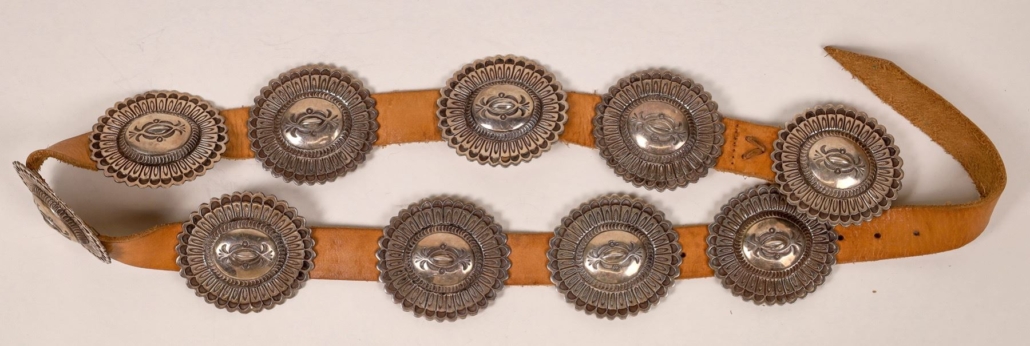 Sterling silver vintage concho belt, $687