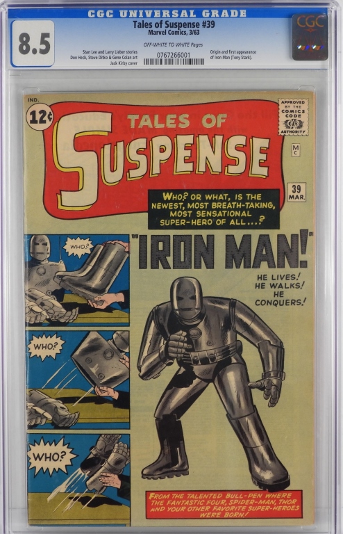Tales of Suspense #39, featuring the first appearance of Iron Man, est. $50,000-$80,000