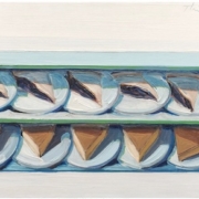 ‘Blueberry Custard,’ a 1961 oil on canvas by Wayne Thiebaud, which sold for $2.7 million plus the buyer’s premium in November 2019. Thiebaud died on Christmas Day at the age of 101. Image courtesy of Heritage Auctions and LiveAuctioneers.