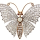 Circa-1900 French butterfly brooch with diamonds and rubies, est. $15,000-$18,000