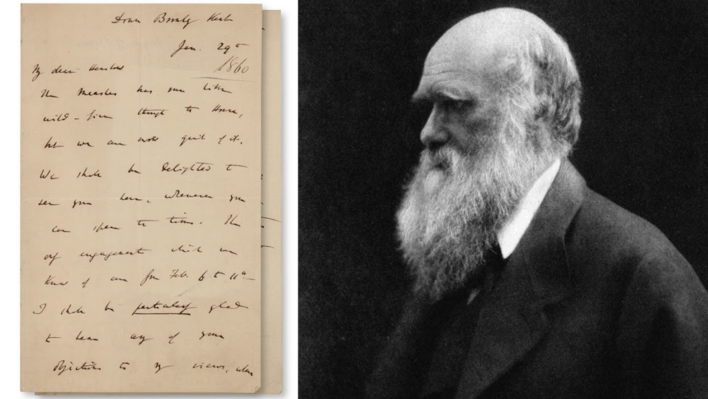 Handwritten 1860 letter in which Charles Darwin discussed the success of On the Origin of Species, $144,020