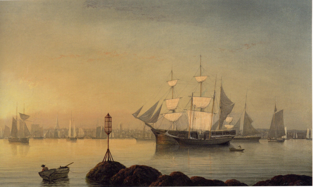 Fitz Henry Lane, 1804–1865, ‘View of Gloucester Harbor,’ 1858, oil on canvas, 18in by 30in. Image courtesy of the McMullen Museum of Art
