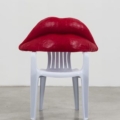 Nevine Mahmoud, ‘Wax Lips seated,’ 2021. Polyester resin, plastic, plastic chair and steel hardware. Courtesy of the artist and M+B, Los Angeles. Photo credit: Ed Mumford