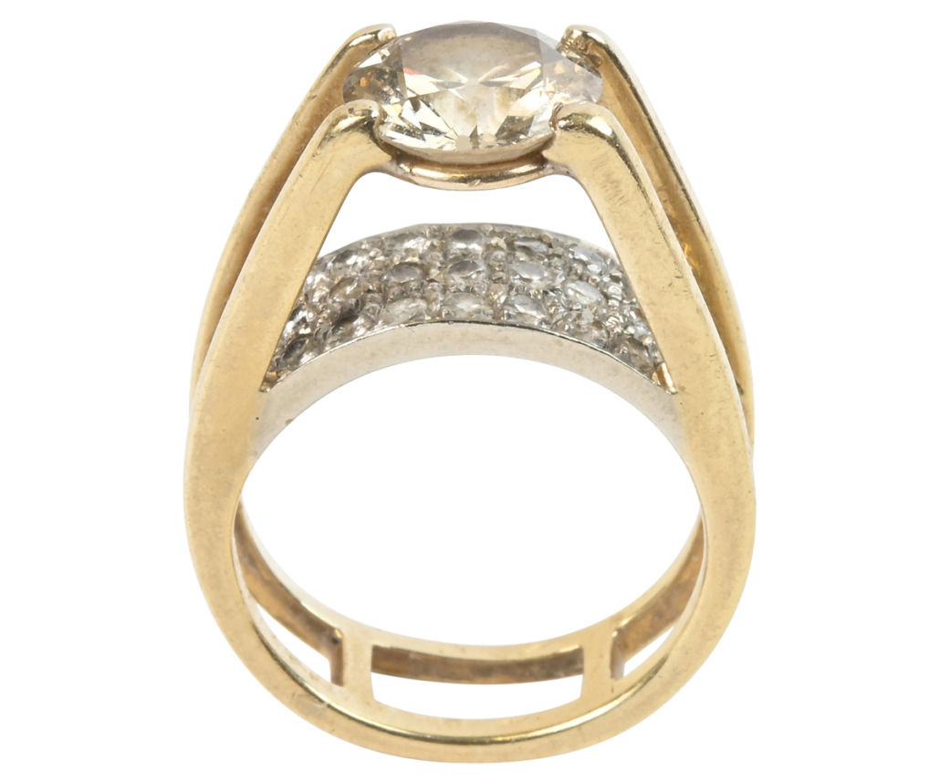 Diamond 18K yellow gold ring, est. $3,000-$5,000