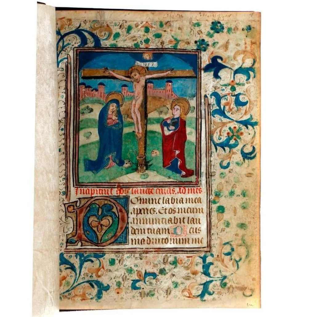 Book of Hours (Horae) illuminated Latin manuscript, est. $10,000-$15,000