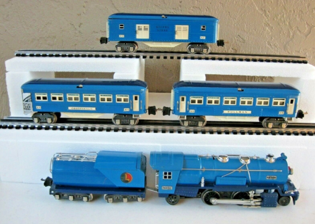  Lionel Blue Comet 263E engine and tender passenger train set, est. $4,000-$5,000