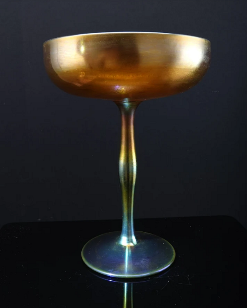 Steuben Aurene art glass footed bowl, est. $1,500-$2,000