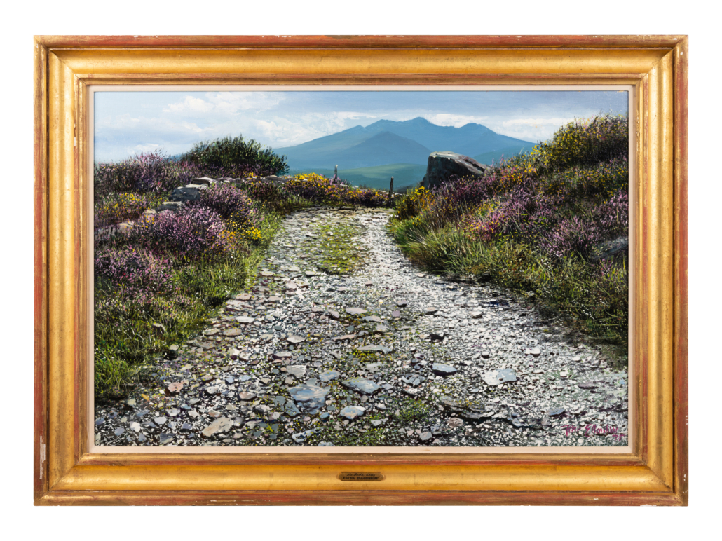 Peter Ellenshaw, ‘Path Through the Moors,’ est. $1,500-$2,500. It is one of several paintings from the Edwin L. Cox collection that will appear in Hindman’s January 13-14 Chicago Collections sale.