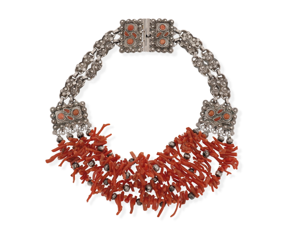 Matl silver and coral necklace by Mathilde Poulat, est. $3,000-$5,000
