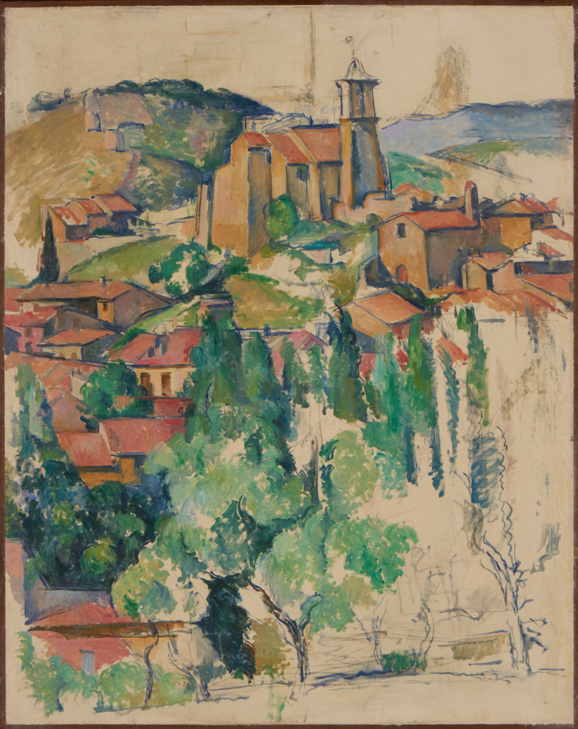 Paul Cezanne (French, 1839–1906). ‘The Village of Gardanne,’ 1885–86. Oil and conte crayon on canvas, 36 1/4in by 28 13/16 in. (92.1cm by 73.2 cm). Brooklyn Museum; Ella C. Woodward Memorial Fund and Alfred T. White Fund, 23.105. (Photo: Brooklyn Museum) 