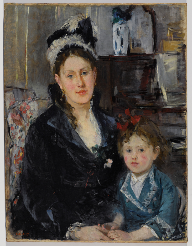 Berthe Morisot (French, 1841–1895). ‘Mme Boursier and Her Daughter,’ circa 1873. Oil on canvas, 29 5/16in by 22 3/8 in. (74.5cm by 56.8 cm). Brooklyn Museum; Museum Collection Fund, 29.30. (Photo: Brooklyn Museum) 