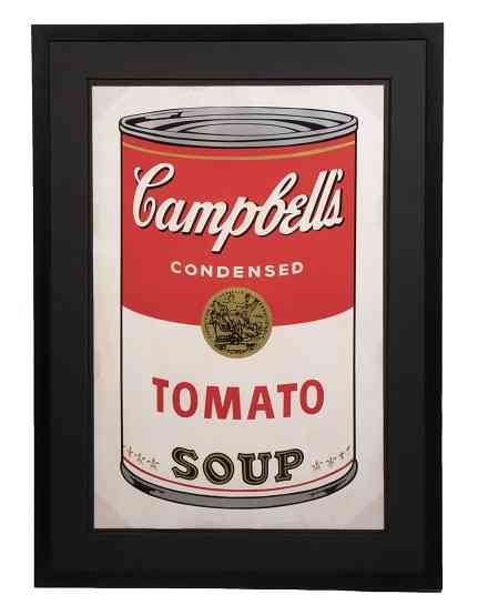 Andy Warhol 1968 limited edition serigraph ‘Campbell’s Soup I (Tomato),’ est. $20,000-$30,000