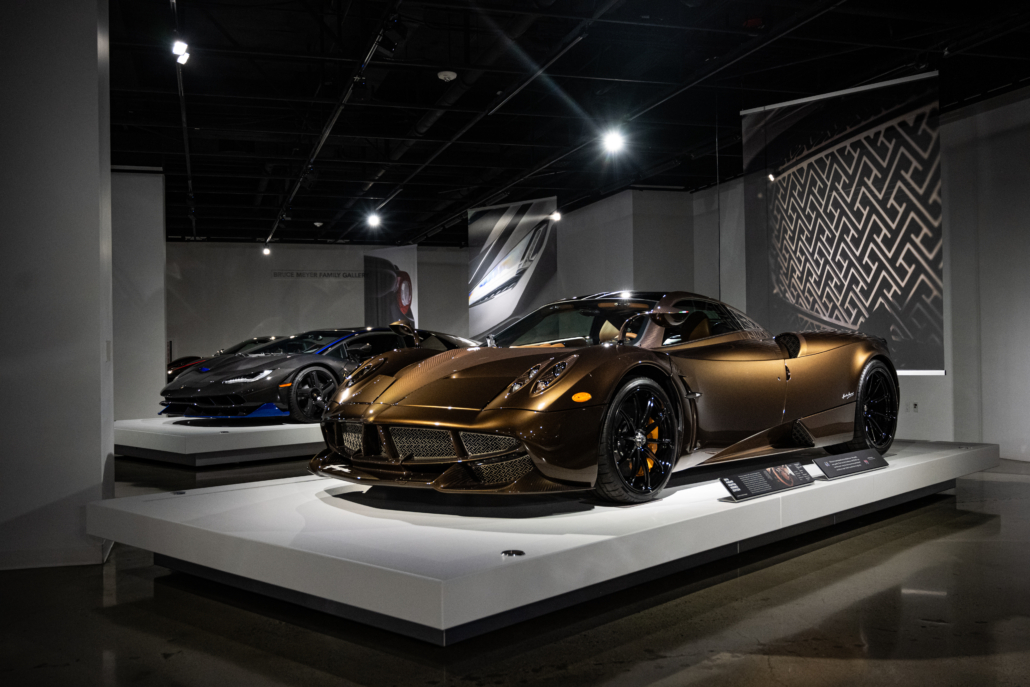 Installation shot from Hypercars: The Allure of the Extreme. Image courtesy of the Petersen Automotive Museum.