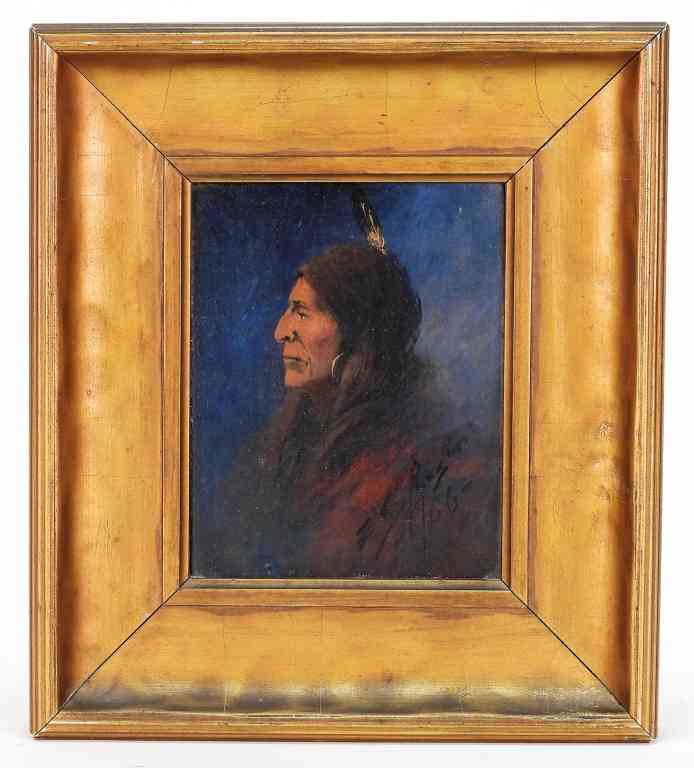Edgar S. Paxson portrait of a Native American man, $12,500