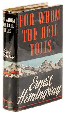 Ernest Hemingway, ‘For Whom the Bell Tolls,’ signed, est. $2,000-$3,000