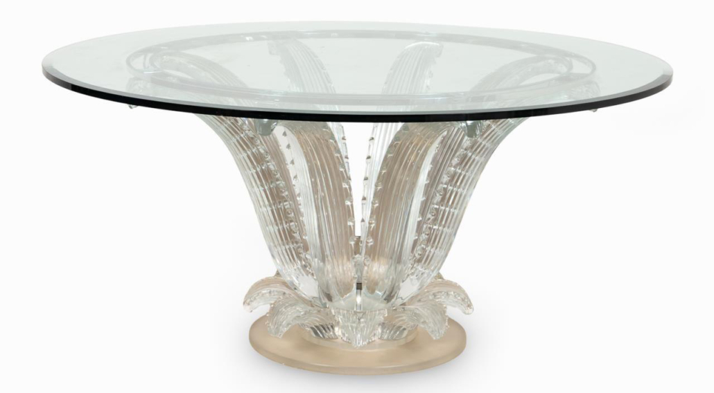 Lalique Cactus crystal center table designed in 1951, $36,300