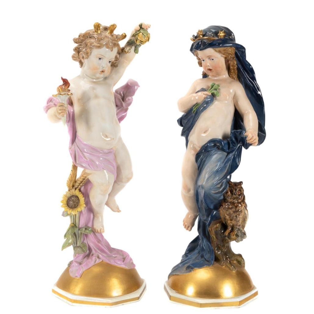 Meissen ‘Day and Night’ porcelain figures, est. $5,000-$7,000