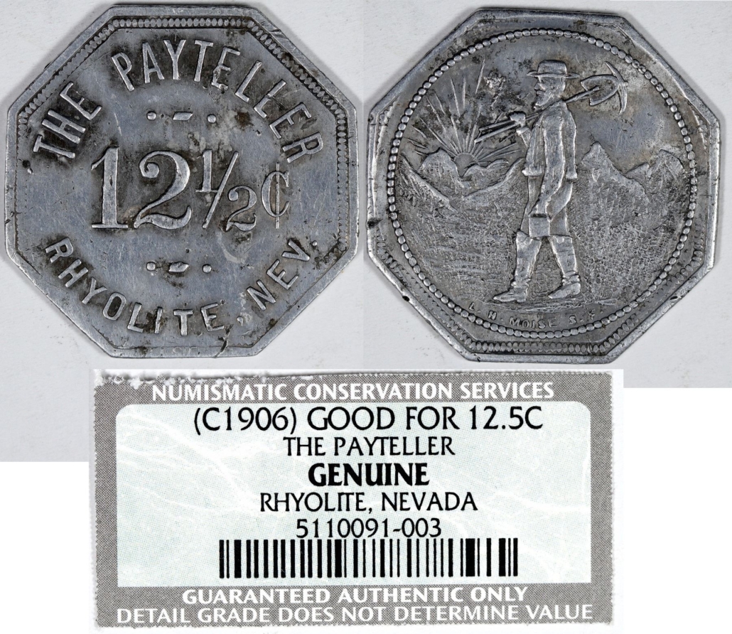 Possibly the finest 12.5-cent token from The Payteller, $5,500
