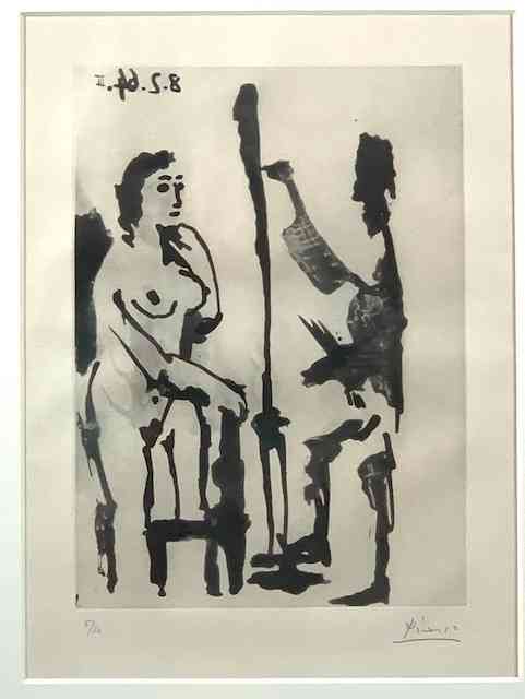  Pablo Picasso aquatint from the artist’s ‘Sable Mouvant’ portfolio, est. $2,000-$4,000